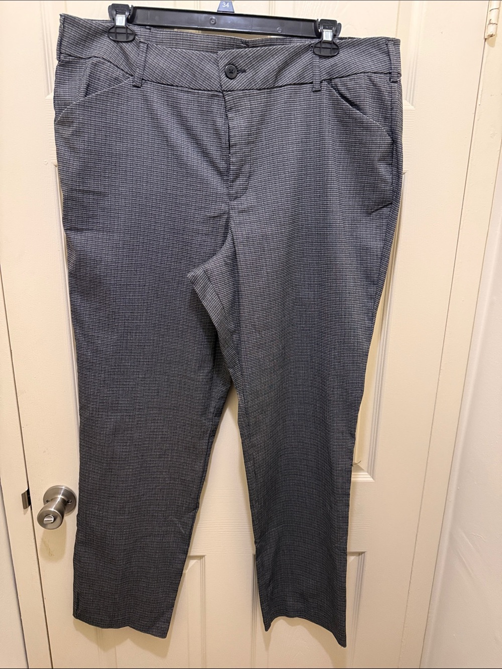 Lee Women’s Charcoal Micro-Pattern Dress Pants